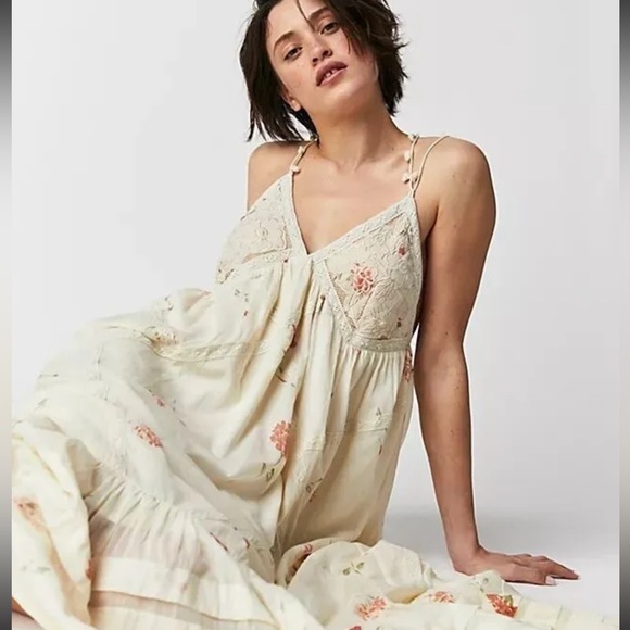 NWOT Free People Bali Woodland Maxi Dress Sz Small Floral Z347